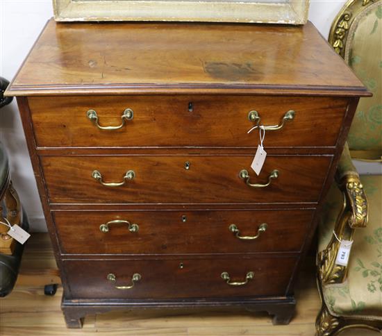 A George III mahogany chest of 4 drawers w.81cm
